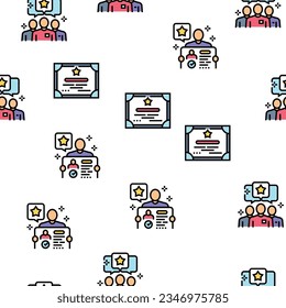 professional worker person job vector seamless pattern thin line illustration