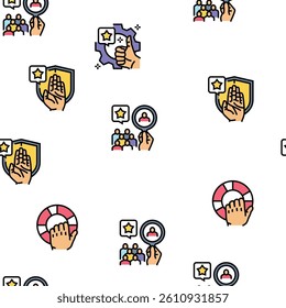 professional worker person job vector seamless pattern thin line illustration