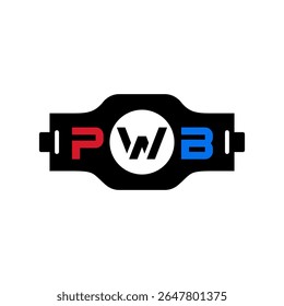 Professional Wrestling Belt Company Logo Design with Initial PWB