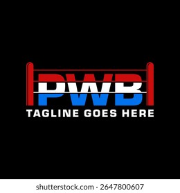 Professional Wrestling Company Logo Design with Initials PWB