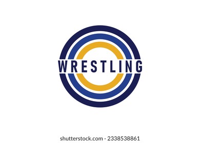 Professional wrestling ground logo design vector template