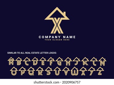 professional X Real estate letter logo