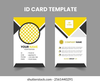 Professional Yellow and Black ID Card Template for Employees
Modern Yellow and Black Office ID Badge Design
Sleek Corporate ID Card Template in Yellow and Black Colors
Minimalist.