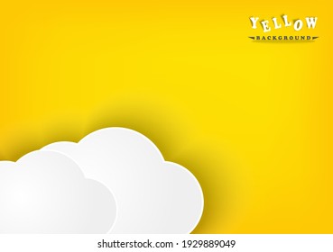 professionell gelber, realistischer Farbverlauf-Hintergrund, Vektorgrafik mit Cloud-Papierschnitt