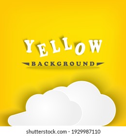 professional yellow realistic gradient background square vector with cloud papercut style fit for social media template,sale promotion, post business ,online shop,etc