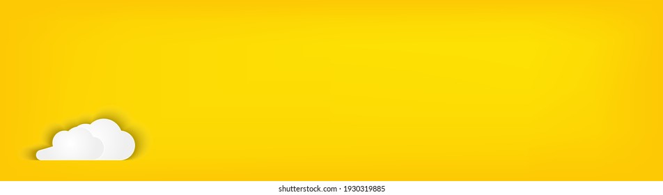 professional yellow realistic gradient web banner header vector design with cloud papercut style fit for social media template,sale promotion, post business ,online shop,etc