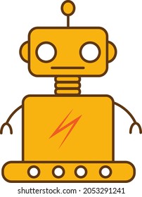Professional yellow robot on white background