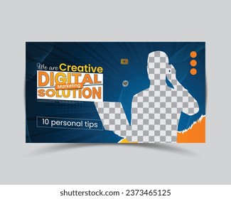 Professional YouTube live stream video thumbnail design template, modern products review video thumbnail, Business YouTube Thumbnails, web banner template design