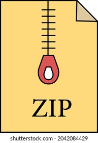 Professional zip file icon on a white background