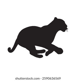 Professional-Grade Running Leopard Silhouette for Digital and Print Media - Leopard Vector - Leopard Icon
