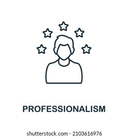 Professionalism icon. Line element from corporate development collection. Linear Professionalism icon sign for web design, infographics and more.