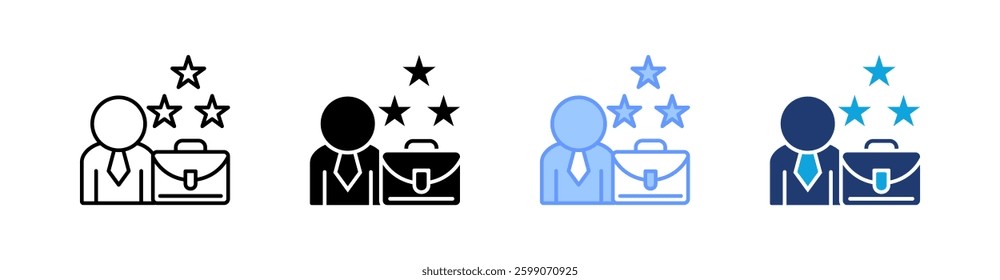 Professionalism Multi Style Icon Set Vector