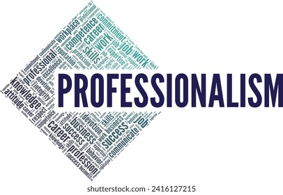 Professionalism word cloud conceptual design isolated on white background.
