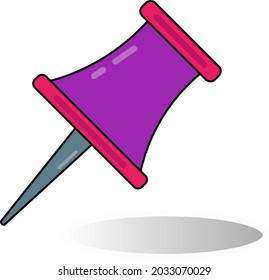 Professionally colored pin with shade on white background