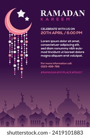 Professionally created Ramadan flyer template to celebrate the event.