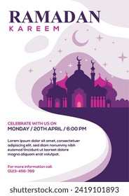 Professionally created Ramadan flyer template to celebrate the event.