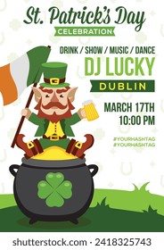 Professionally created St. Patrick's Day flyer template to celebrate the event.