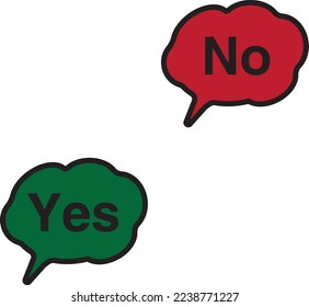 Diseñar profesionalmente un icono de sí o no en un fondo blanco