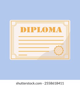 Professionally designed diploma certificate icon illustration with circular seal