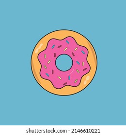 Professionally designed donut icon on a light blue background
