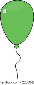 Professionally designed green balloon upwards icon on a white background