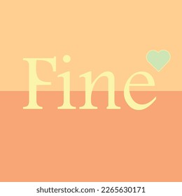 Professionell entworfene Illustration des Wortes Fein mit Liebe Herz