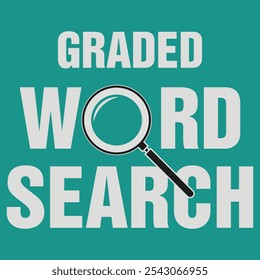Professionally designed keyword search title illustration with magnifying glass