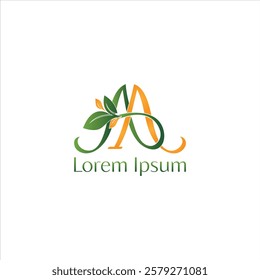 A professionally designed letter A logo featuring nature-inspired green leaves and a stylish, modern font. Perfect for eco-friendly brands.