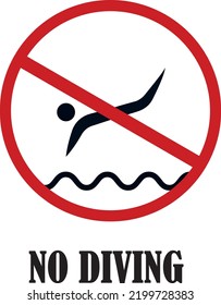 Professionally designed No Diving Banner design on a white background
