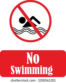 Diseñado profesionalmente sin tablero de natación con signo de advertencia sobre fondo blanco

