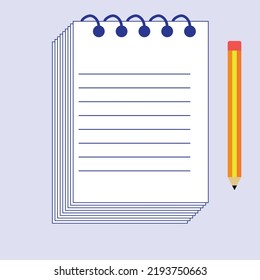 Professionally designed notepad with pencil
