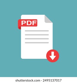 Professionally designed PDF file icon illustration on white background