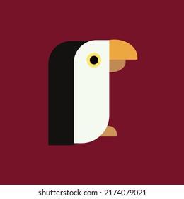 Professionally designed penguin in Illustrator on a dark red background