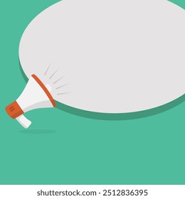 Professionell gestaltete Lautsprecher-Icon-Illustration mit Sprechblase, um Aufmerksamkeit zu erregen.