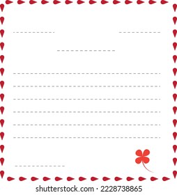 Professionally designed vector letter paper with a beautiful red frame