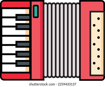 Professionally drawn accordion musical instrument illustration on a white background
