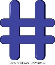 Icono de etiqueta azul dibujado profesionalmente sobre fondo blanco