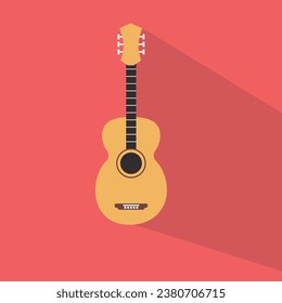 Professionally drawn guitar illustration with shadow