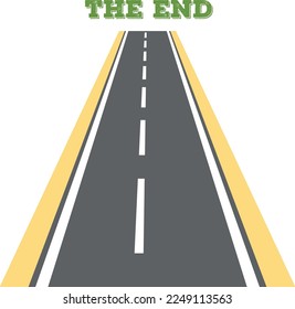 Professionally drawn illustration of the end of the road on a white background