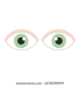 Ilustración dibujada profesionalmente de los ojos verdes sobre un fondo blanco