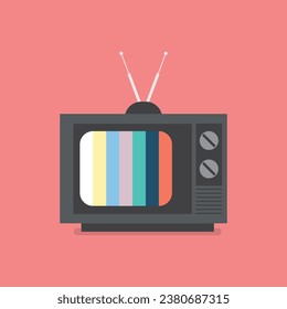 Professionally drawn illustration of an old TV icon