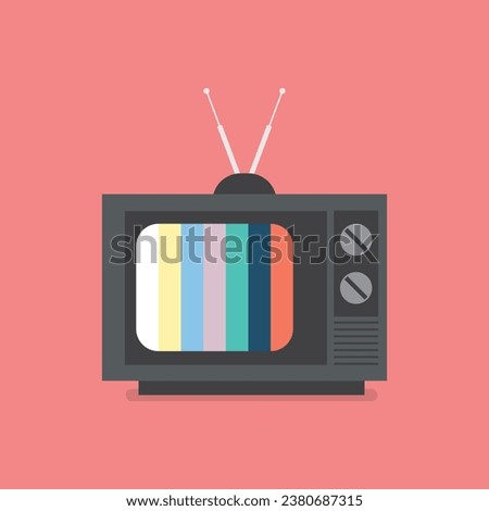Professionally drawn illustration of an old TV icon