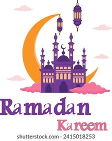 Professionally drawn illustration of the Ramadan Kareem crescent on a white background