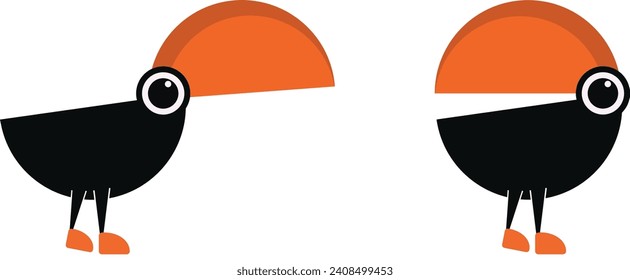 Professionally drawn illustration of two toucans on a white background