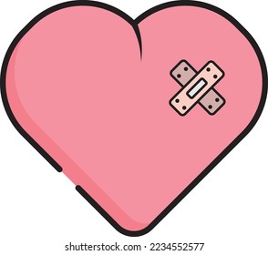 Professionally drawn vector broken love heart on a white background
