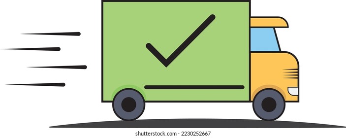 Professionally drawn vector delivery truck on a white background