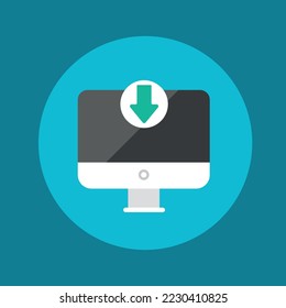 Icono de vector dibujado profesionalmente para descargar programas en el ordenador