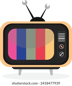 Professionally drawn vintage TV illustration on white background