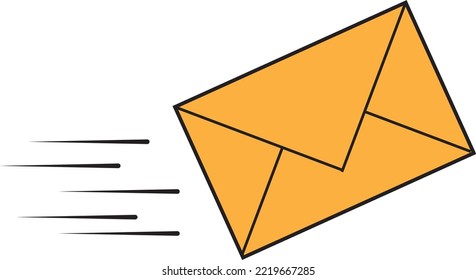Ilustración de sobres de correo Express profesional sobre fondo blanco
