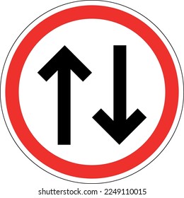 Professionell gedrucktes zweiseitiges Straßenzeichen auf weißem Hintergrund
